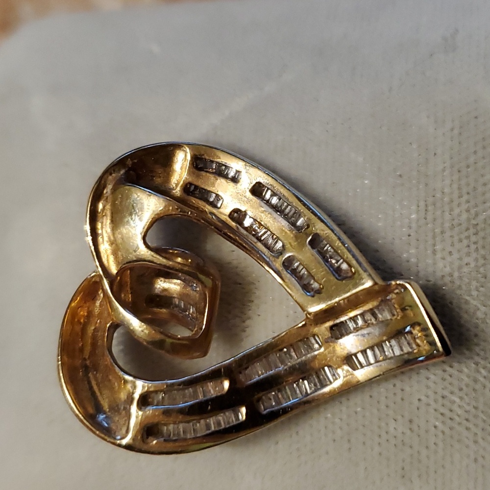 Slide for necklace, gold w/cz